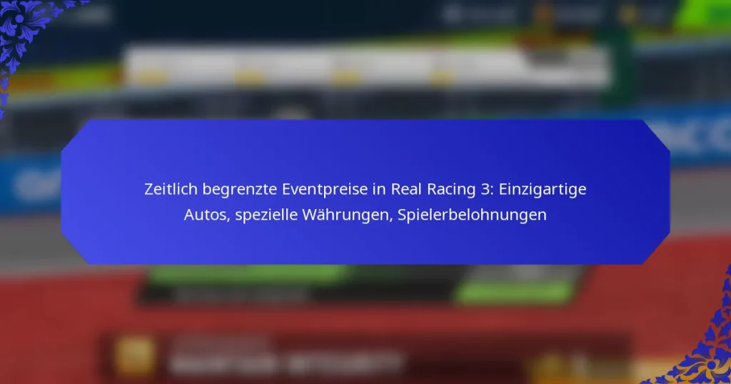 Zeitlich begrenzte Eventpreise in Real Racing 3: Einzigartige Autos, spezielle Währungen, Spielerbelohnungen