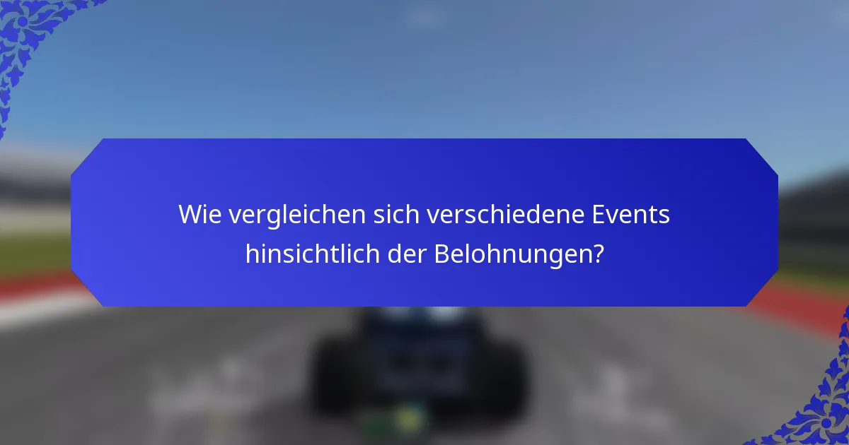 Wie vergleichen sich verschiedene Events hinsichtlich der Belohnungen?